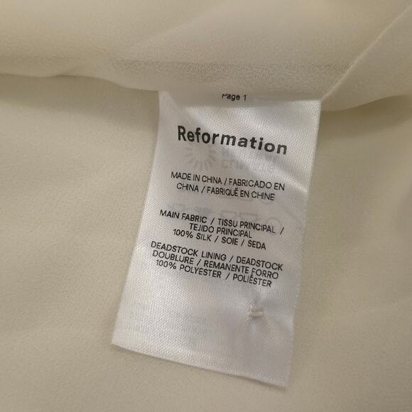 Reformation Corinth Silk Mini Dress Minimalist Bridal Ivory - Picture 10 of 14